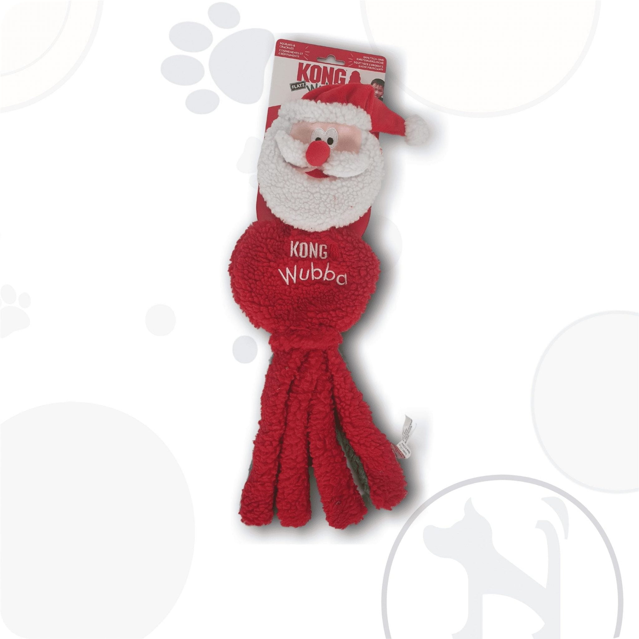 KONG Christmas Wubba Flatz Santa Dog Toy