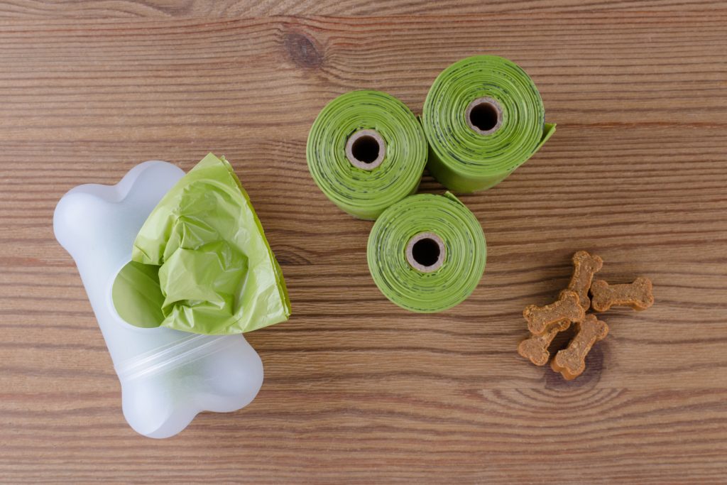 dog poo bags and treats