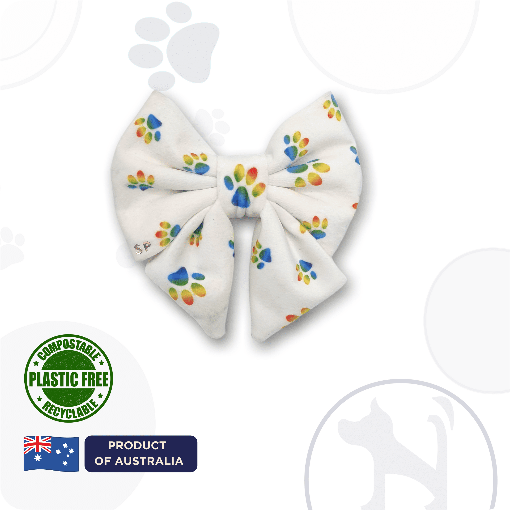 Swanky Paws Pride Sailor Bow Rainbow Paws