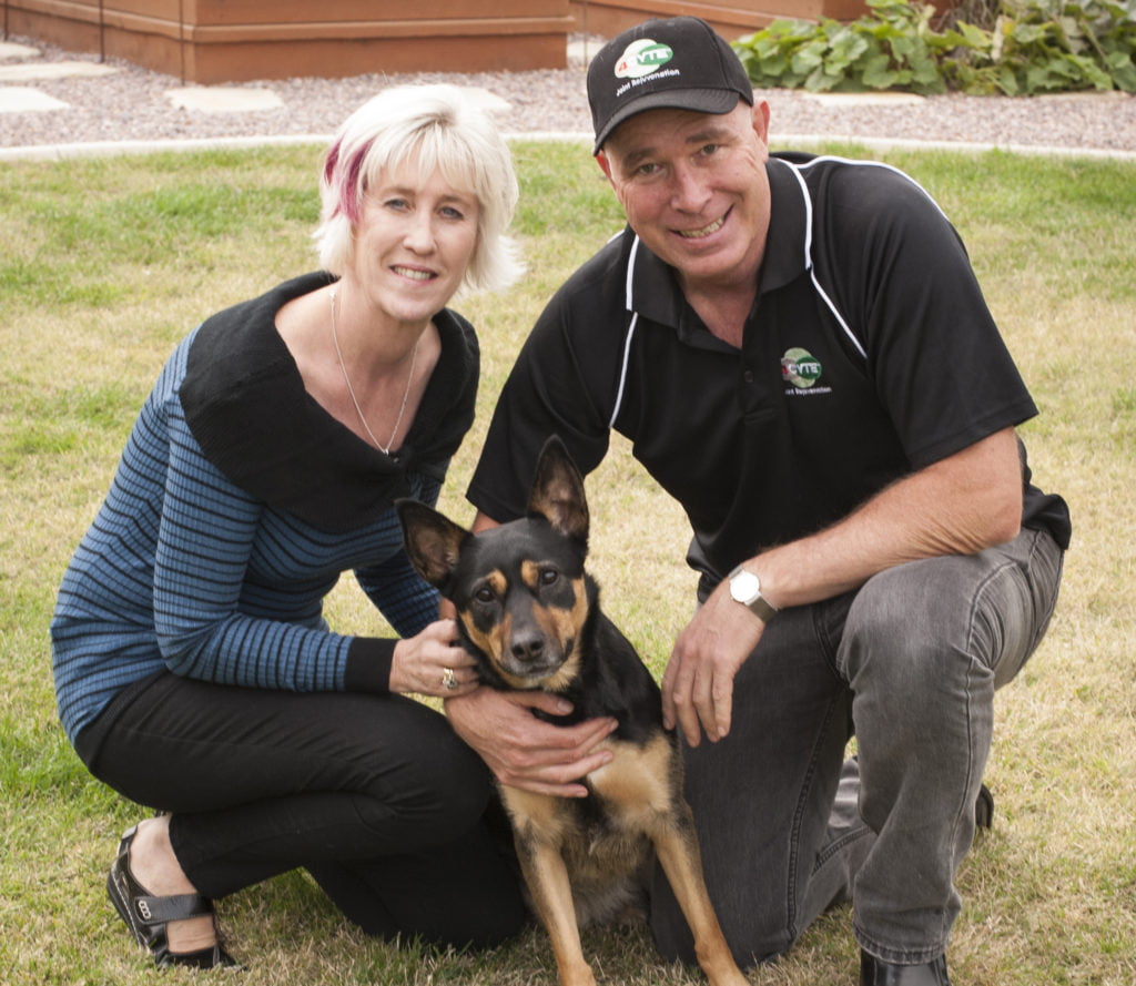 Interpath owners Dan and Corina Bright with their dog Jayda