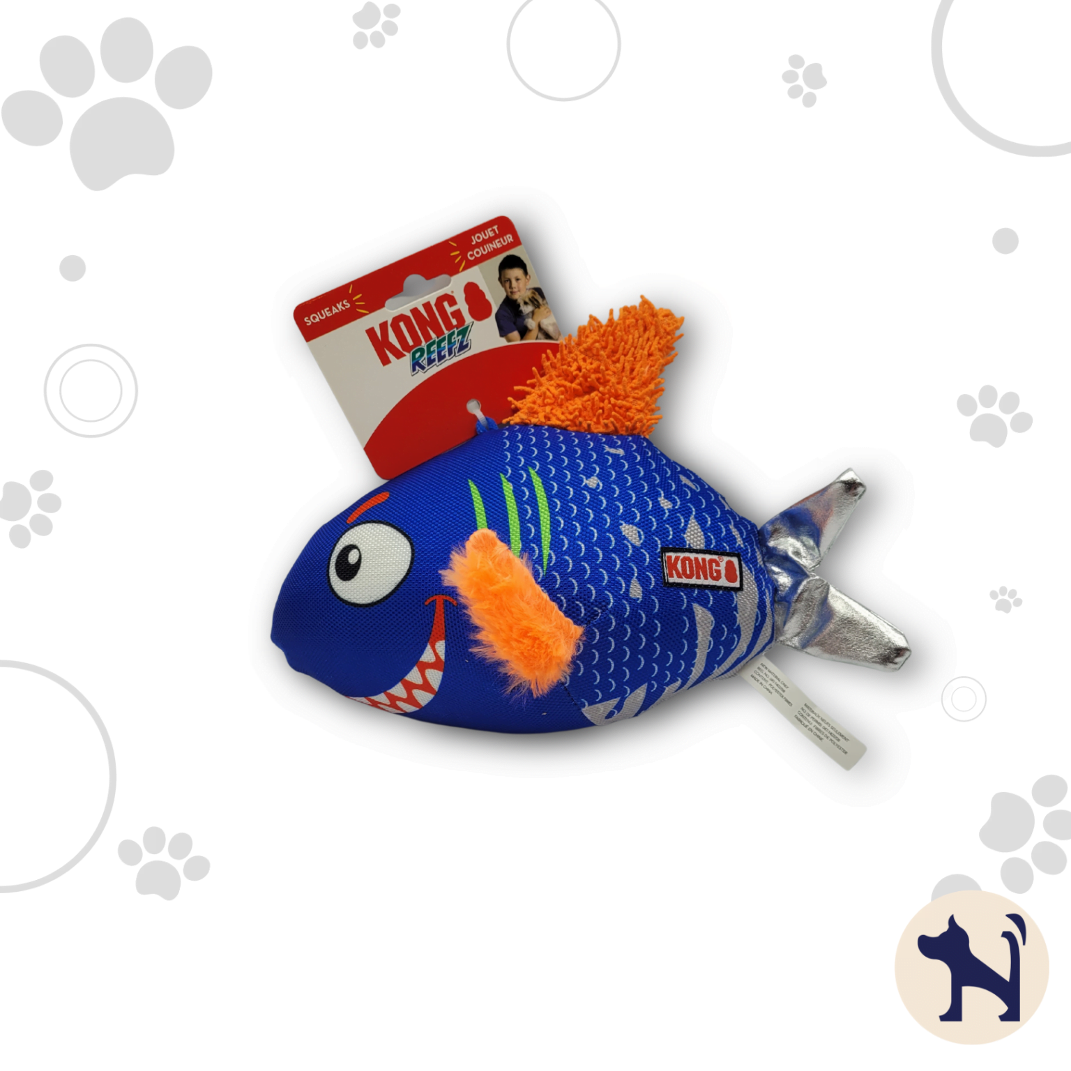 KONG Reefz Squeaky Shark Dog Toy