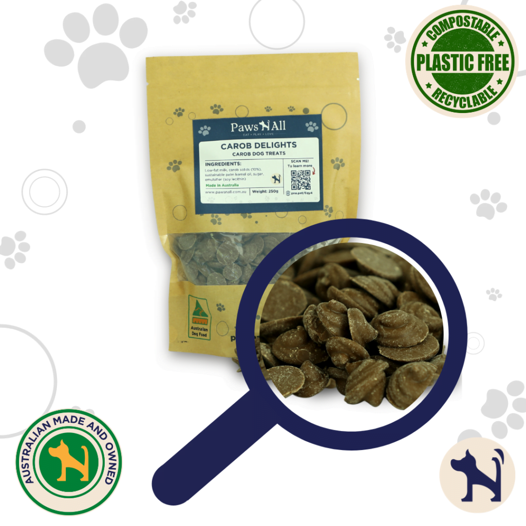 Paws N' All Carob Buttons Dog Treats 250g